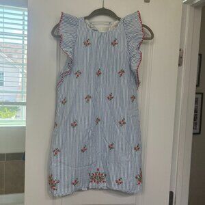 Crewcuts kids dress seersucker with flutter sleeves